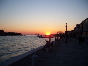 Our favorite spot to watch the sunset in Venice.